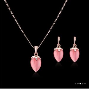 Sweet Fruit Necklace Earrings Jewelry Set Gifts For Friends And Relatives